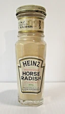 Vintage NOS Sealed HJ Heinz Dehydrated Horse Radish 8 Sided Bottle 57