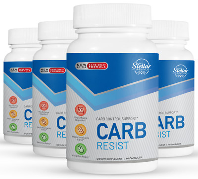 4 Pack Carb Resist, low carb support and keto friendly-60 Capsules x4