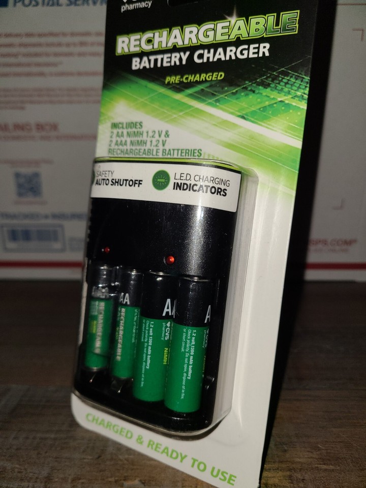 New! CVS Pharmacy Rechargeable Batteries & Battery Charger - 2AA & AAA ...