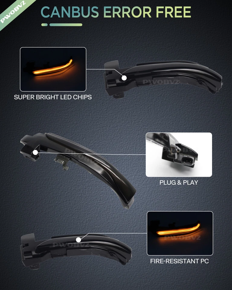 Dynamic LED Turn Signal Mirror Light For Volvo V40 CC II 2013-2019 V60 S60 S80 - Изображение 4 из 4