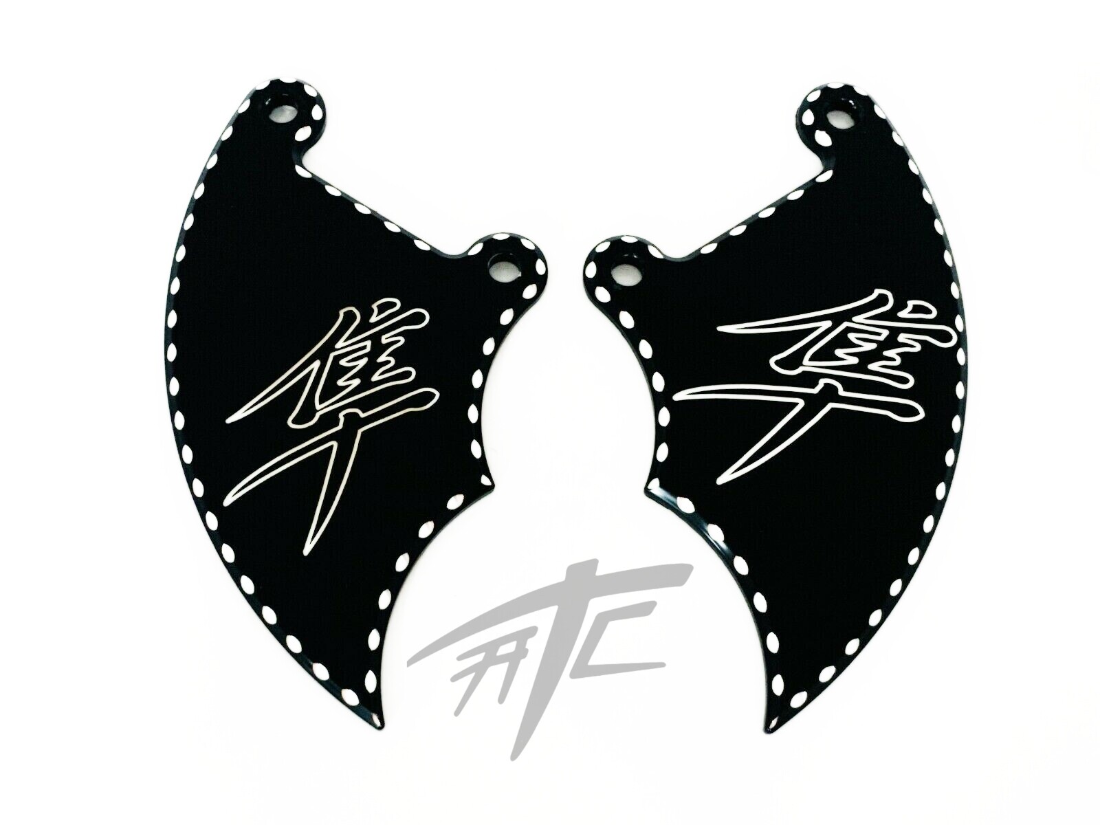 HAYABUSA BLACK CONTRAST CUT FRONT BRAKE CALIPER COVERS 2007 SUZUKI HAYABUSA