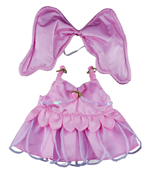 TEDDY MOUNTAIN Rosa Fee Schmetterling Prinzessin Kleid Teddybär Kleidung Outfit passt 8" - 10"