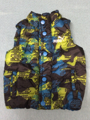 PUMA Puffy Infants 12 Months  Blue-Black Green multi color Snap Closure Baby