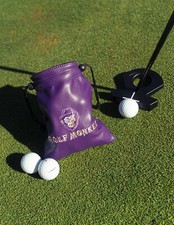 NEW  Golf Monkee Leather  Valuables Pouch Bag., With Drawstring And Clip .