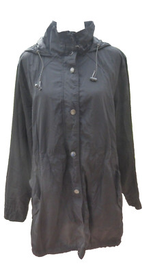 GINA Benotti Long Jacke Mantel   XXL schwarz Kapuze Windbreaker