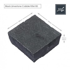 Black Limestone 100x100 Hand Cut Cobbles Setts Edging