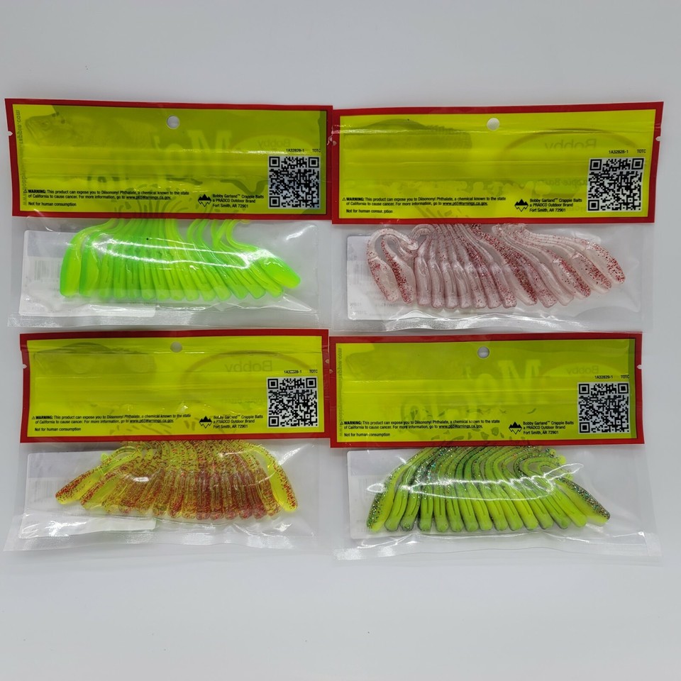 Bobby Garland Mo Glo Baby Shad 2” – Esche Soft Plastic Per Crappie – 4 Confezioni Da 18 Pezzi