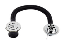 FLOMASTA Bath Waste 40mm with Overflow - Chrome Plug & Chain (16¼") - NEW