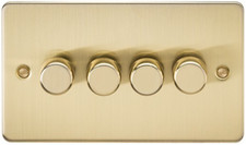 Knightsbridge Flatplate light switches & sockets BRUSHED BRASS series range