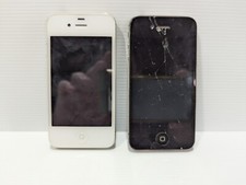 Apple iPhone 4s Parts Only Lot Of 2 White  Black. Black Phone Works.