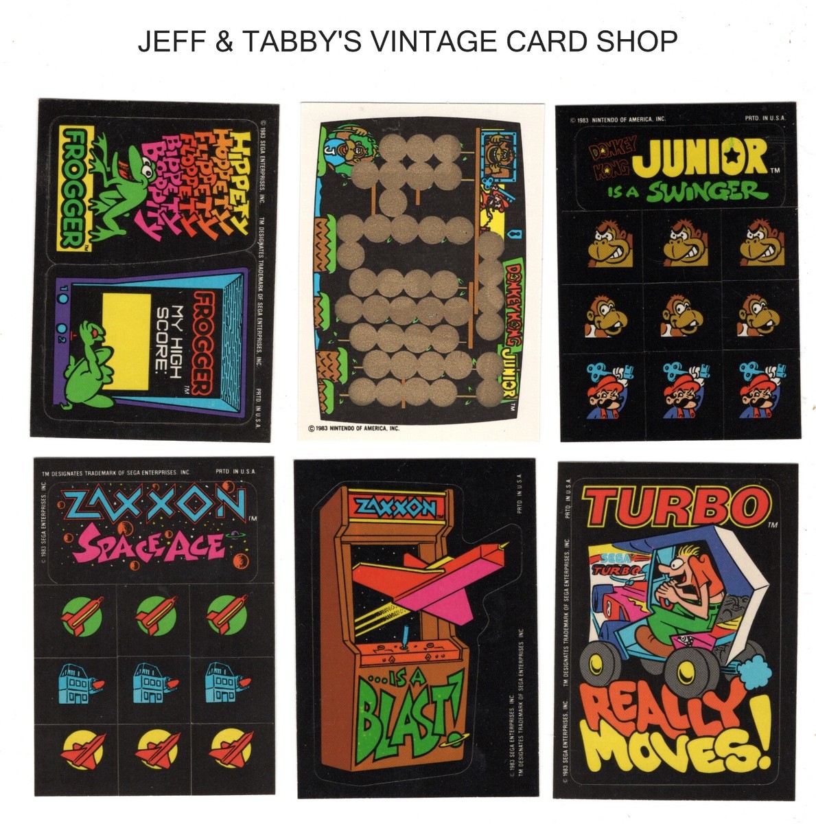 1983 Topps Video City Sega/Nintendo trading Card Stickers
