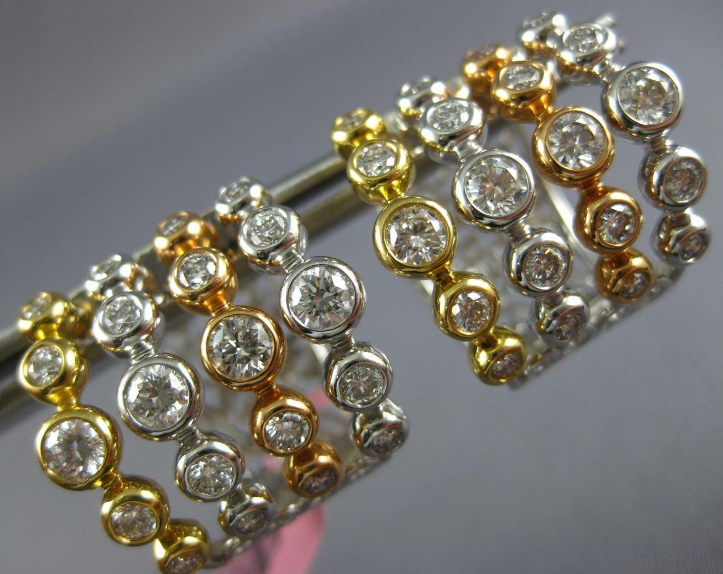 GRANDI ORECCHINI PENDENTI HUGGIE CERCHIO MULTIFILA ORO TRICOLORE 18KT DIAMANTI 2 26CT