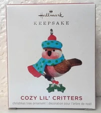 2021 MINI COZY LIL CRITTERS HALLMARK ORNAMENT NIP 3RD IN SERIES BIRD