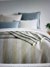 NWT Annie Selke Pine Cone Hill Langham Cotton Throw Blanket Twin Moss Stripe