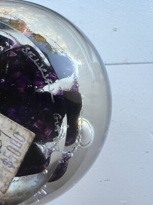 英国 スコットランド ヴィンテージ ペーパーウェイト SELKIRK 1984 Selkirk Glass Paper Weight Handmade Scotland STARBURST