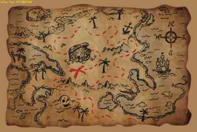 NEW DESIGN PIRATE TREASURE MAP PARTY BAG TOY PRO FANCY DRESS COSTUME ACCESSORY