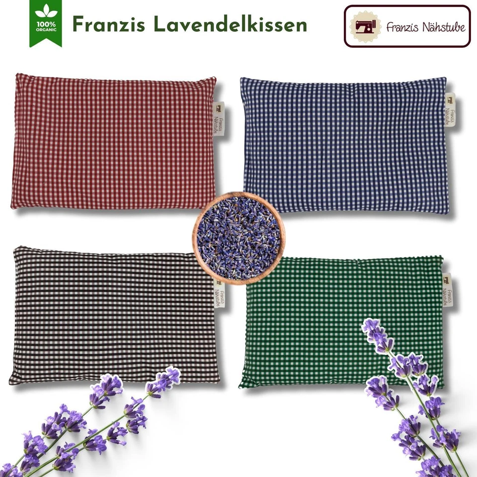 FRANZIS NÄHSTUBE Lavender pillow I 20x30cm I check I 100% cotton & 100% lavender I fragrance pillow