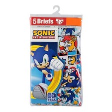NEW Sonic the Hedgehog Underwear Briefs Boys 4 6 8 XS S M 5 Pack Pairs SEGA