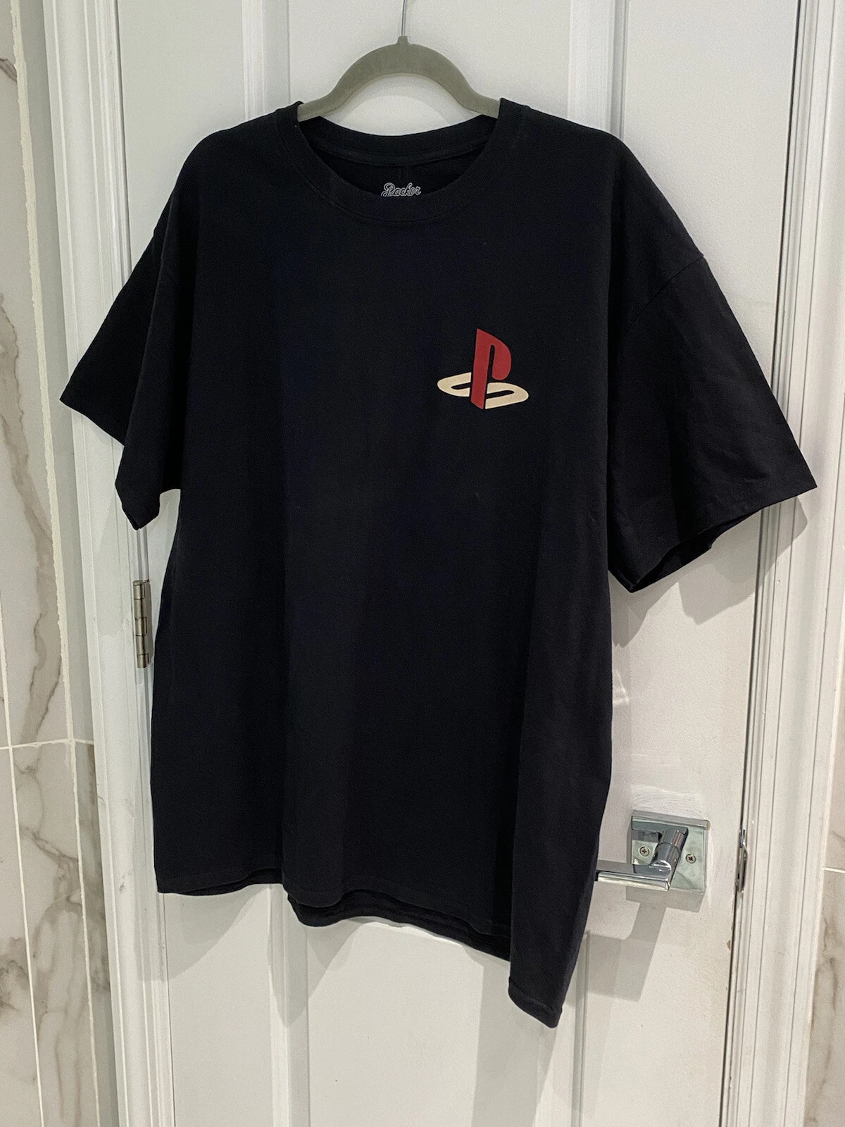 Packer Mens Logo Black T-Shirt The Game Is The Game Worded Back Size XL