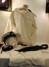 VTG LOT OF US NAVY SUMMER WHITE XL SHORT SLEEVE SHIRTS PANTS 86858