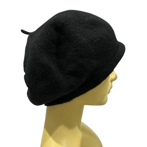 Zara Vintage Warm Plain Beanie Beret Hat  100% Quality Wool. FRENCH BLACK BERET