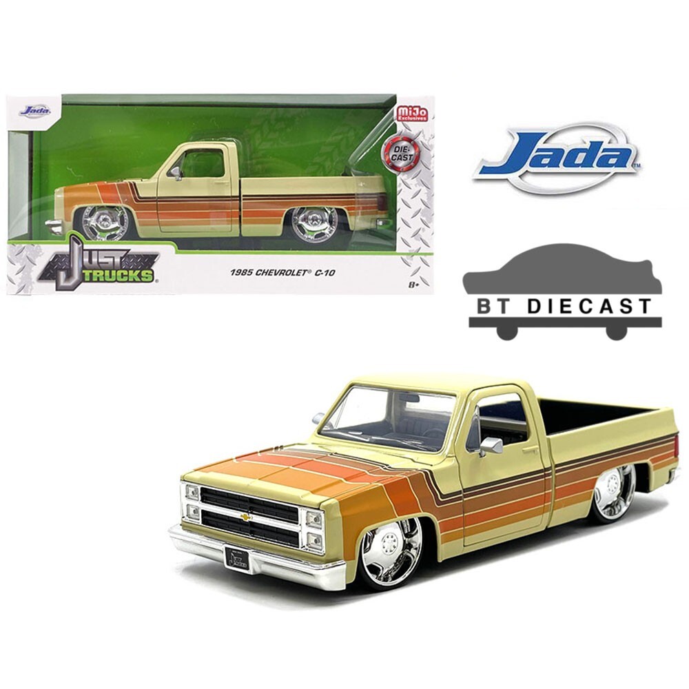 JADA JUST TRUCKS 1985 CHEVROLET C-10 1/24 LOWENHART WHEELS BEIGE
