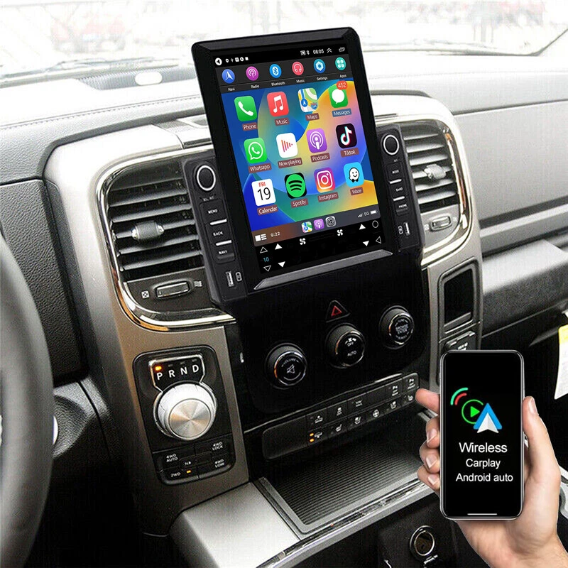 For 13-18 Ram 1500 2500 3500 4500 5500 9.7" Apple Carplay Car Radio Android GPS - Imagem 2 de 4