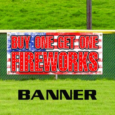 Buy One Get One Fireworks Vinyl Banner Sale Outdoor Indoor Sign