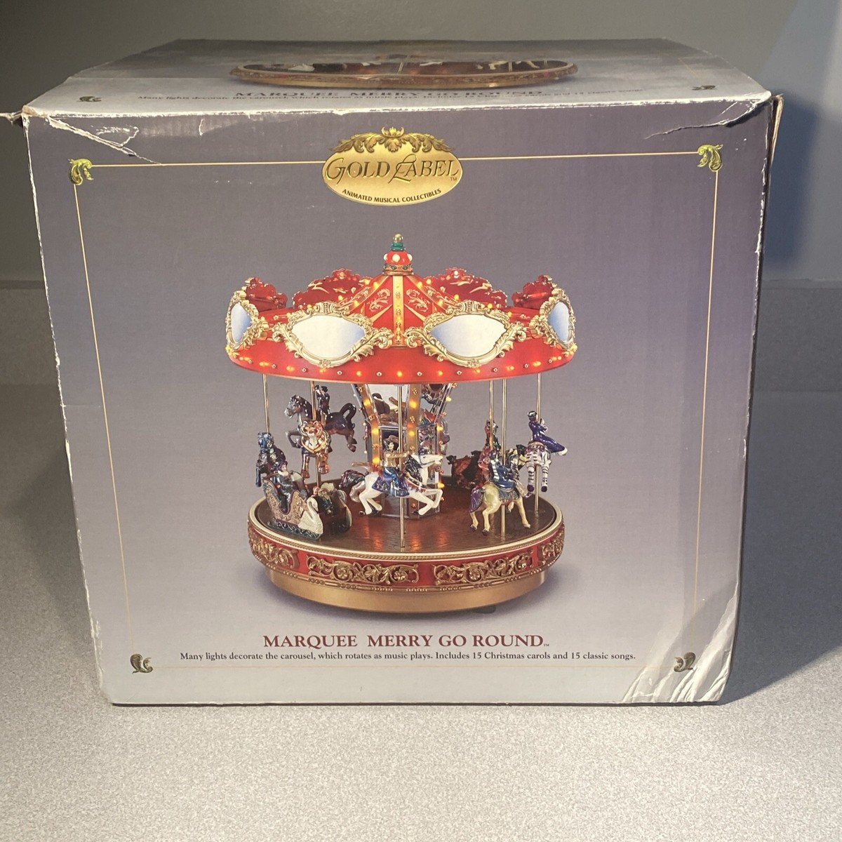 Mr. Christmas Gold Label Marquee Merry Go Round Carousel #24010-W