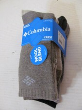 Columbia Mens 4 Pair Crew Mi-Chaussettes Wool Blend Socks, Fits 6-12 Shoe