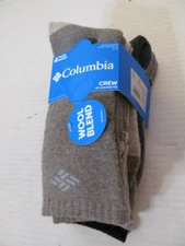 Columbia Mens 4 Pair Crew Mi-Chaussettes Wool Blend Socks, Fits 6-12 Shoe