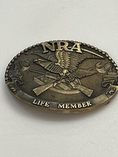NRA LIFE MEMBER 1985 COLLECTOR'S EDIT. SOLID BRASS BUCKLE  THE NORMAN FOUNDRY