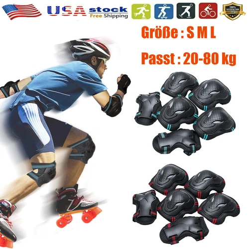 Adult Wrist Elbow Knee Pads Cycling Roller Skate Protective Gear Guard 6Pcs/set