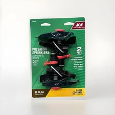 2 Pack Ace Pulsating Sprinklers Plastic Heads Large Coverage Garden Lawn NEW