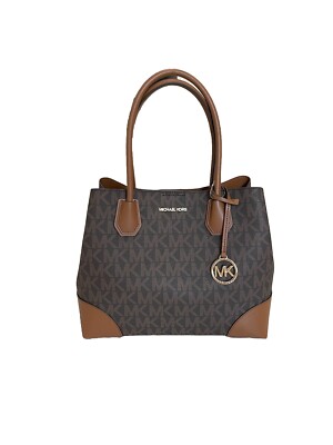 Michael Kors Mercer Brown MD Center Zip Tote Satchel Shoulder Handbag NWT 