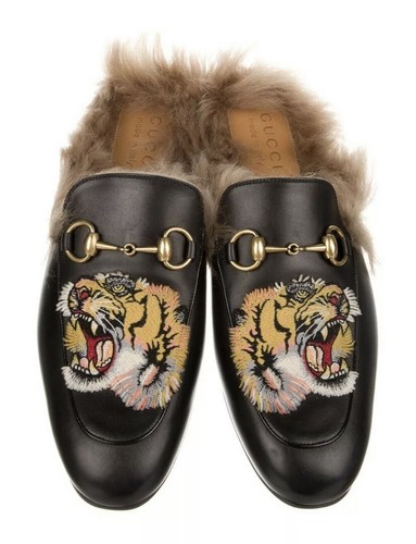 gucci fur loafers tiger