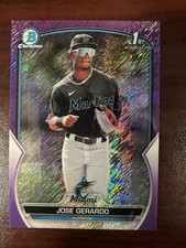 1st Bowman Chrome 2023 Jose Gerardo Purple Shimmer Refractor # 90/250 Marlins