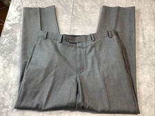 Brooks Brothers Black White Tic Woven Flat Front Wool Dress Pants 34x30