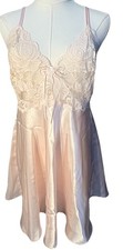 Gilligan  O'Malley Pink Lace Satin Babydoll Nightgown Size M