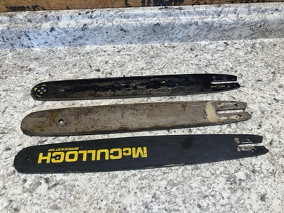 #ad 3 Used Chainsaw Bars 16quot; ? McCulloch .050 .375 SA 17.25quot; Total Bar Length $26.99