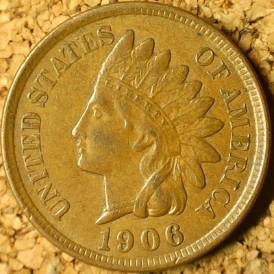 1906 Indian Head Cent - VERY FINE+,  WARM BROWN EXACTLY AS SHOWN  (M705)
