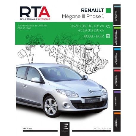 Revue technique pour Renault Mégane 3, le manuel d'atelier indispensable des passionnés de mécanique