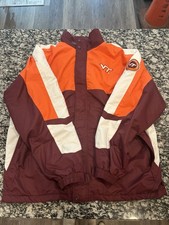 Vintage 90s/Y2K Team Pride Virginia Tech Hokies Fleece-Lined Windbreaker
