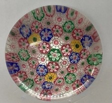 Vintage Millefiori Paperweight Murano style Hand-Blown Art Glass Unbranded