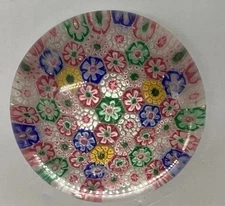 Vintage Millefiori Paperweight Murano style Hand-Blown  Art Glass Unbranded