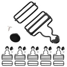 6 Sets Metal Overall Buckles, 1-1/2" Clips 1-1/2 inch, Black