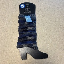 Leg Warmers A Design Grey, Black Blue Women's one size fits all New