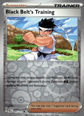SV: Prismatic Evolutions #097/131 Black Belt's Training Reverse Holo