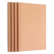 ZZTX 4 Pack Blank Kraft Notebooks, Paper Sketchbooks for Off White