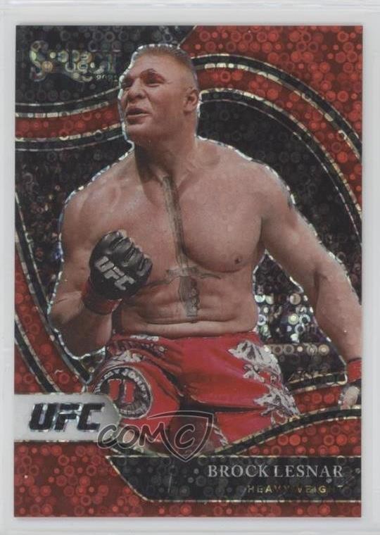 2021 Panini Select UFC Octagonside Red Disco Prizm 65/199 Brock Lesnar #250 2vh